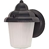 Nuvo Lighting 60/641 Traditional One Light Outdoor Wall Mount from Hood Lantern Collection in Black Finish