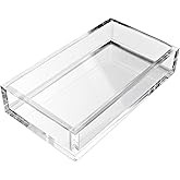 AH AMERICAN HOMESTEAD Bathroom Hand Towel Tray - Guest Paper Towel Holder, Vanity Tray for Bathroom, Kitchen Countertops, Dining Tables, Makeup Desk, Corporate Bathrooms (Clear Acrylic)