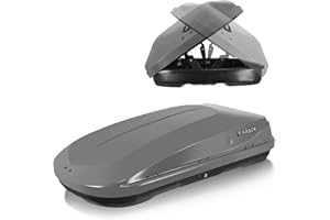 DVASOVIO Heavy-Duty Rooftop Cargo Box, Weather-Resistant Hard-Shell Roof Storage Box with Security Locks, 130 LBS Capacity, 14 Cubic Ft, 56" L x 30" W x 13.7" H, Grey