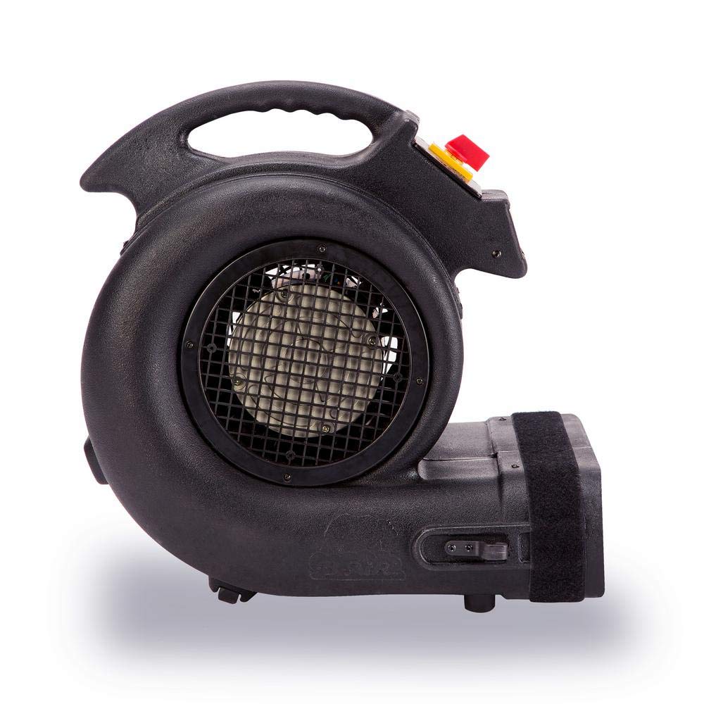 B-Air Grizzly GP-1 1 HP 3550 CFM Grizzly Air Mover Carpet Dryer Floor Fan for Water Damage Restoration and Pet Cage Dryer Black