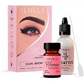 MENELA Hair Henna Dark Brown Color Kit &ndash; Vegan &amp; Ammonia-Free Formula &ndash; 2.5g Henna &amp; 15ml Fixer with Bamboo Extract &ndash; Up to 60 Uses