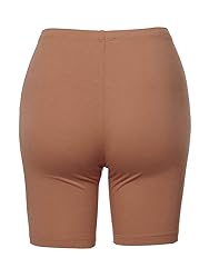 A2Y Basic Solid Cotton Mid Thigh High Rise Biker