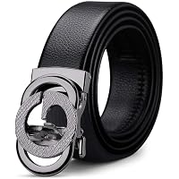 VANNANBA Men’s Automatic Ratchet Belt – No-Hole Leather Belt, Adjustable Waist 36-39, Gift Box Included