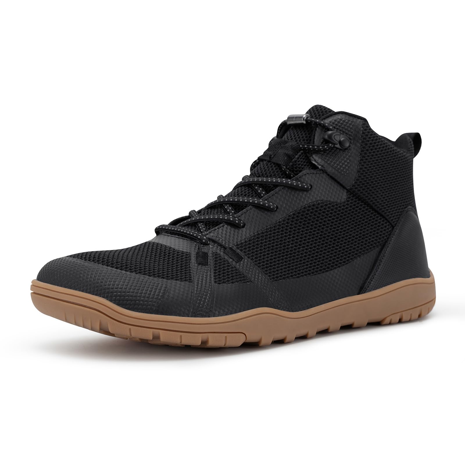 Photo 1 of *******DAMAGED, RIPPED******
FEFELUIS Men's Barefoot Boot - Zero Drop Wide Toe Minimalist Sneakers Ankle Support Hiking Shoes Black Size 13