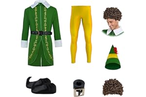 RTOPDS The Elf Costume Men Halloween Christmas Elf Costume Cosplay Costumes (Medium)