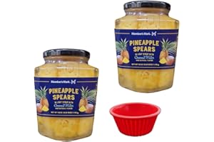 KING BUY BOX 1 PCS cup Bundle with Pineapple Spears in Light Syrup with Coconut Water (2 PACK of 42 Ounce). compatible with Members Mark