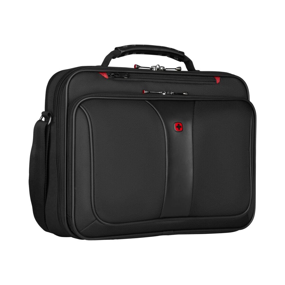 Wenger 600647 Legacy 16" Laptop Briefcase, Checkpoint-friendly padded compartment with Lockable zippers in Black {11 Litres}