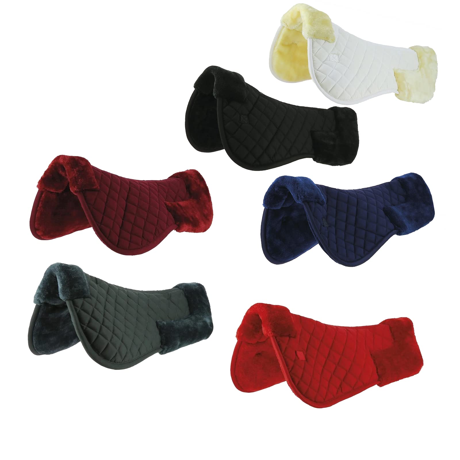 Riding World Horse Riding Faux Sheepskin Quilted Support Padded Soft Back Pad