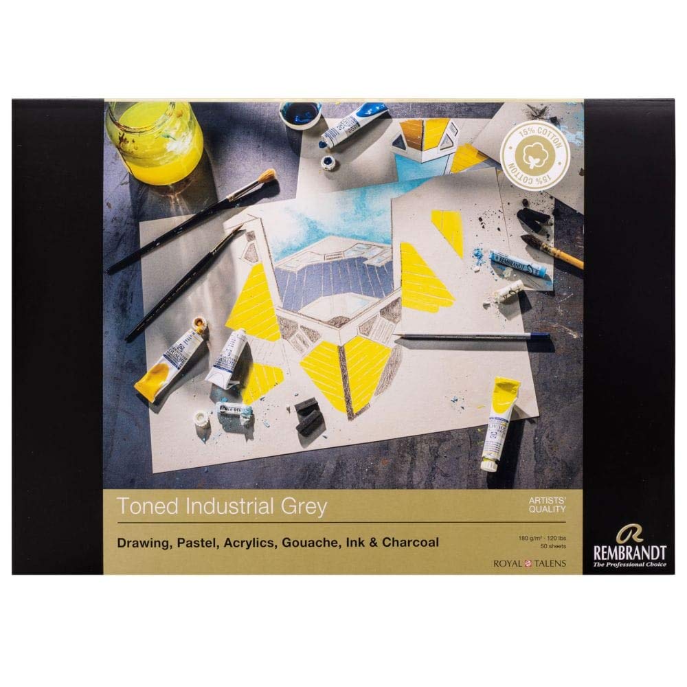 Rembrandt Paper Toned Industrial Grey, 8.3 x 11.7 inches (A4) 50 Sheets (93080002)