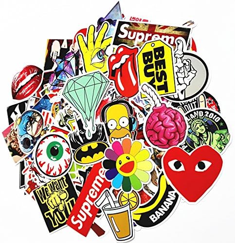 KARASCO RANDOM STYLES VINYL STICKERS, 6 - 12CM (100 Pack - NO REPEATS) CAR HELMET MOTORCYCLE BICYCLE SKATEBOARD LAPTOP LUGGAGE - VINYL STICKER GRAFFITI DECALS BUMPER STICKERS.