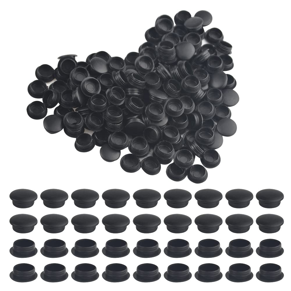 WMYCONGCONG 300 PCS 1/2" Black Plastic Hole Plugs Drill Hole Cover Caps Shelf Cap Cabinet Hole Cover Cupboard Shelf Pegs Hole Plug