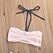Baby Girls 2Pcs Swimwear Bikini Striped Halter Bra Top+Bow Bottom Swimsuit (1-2T, Pink&White)