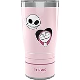 Tervis Traveler Disney - Nightmare Before Christmas - Jack and Sally Valentine Triple Insulated Tumbler Travel Cup Keeps Drinks Cold & Hot, 20oz, Stainless Steel
