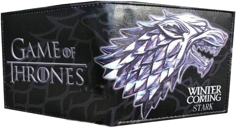 Game of Thrones Wallet Men Boy Short Wallet Winter Is Coming Purse Coin Pocket With Necklace Ring
