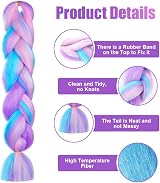 Aomig Braiding Hair Extensions 2Pcs 4 Color Jumbo Braids 122cm High Temp Wire view 2