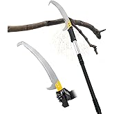 BlumeTrec 14.5FT Pole Saw with Adjustable Length for Tree Trimming, Lightweight Manual Pruning Saw with Mn Steel Blade, Long Extension Branch Cutter High Reach for Yard, Garden, Patio &amp; Forestry Use