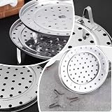 2 Pack Stainless Steel Round Steam Rack 20cm 22cm Steamer Basket view 4