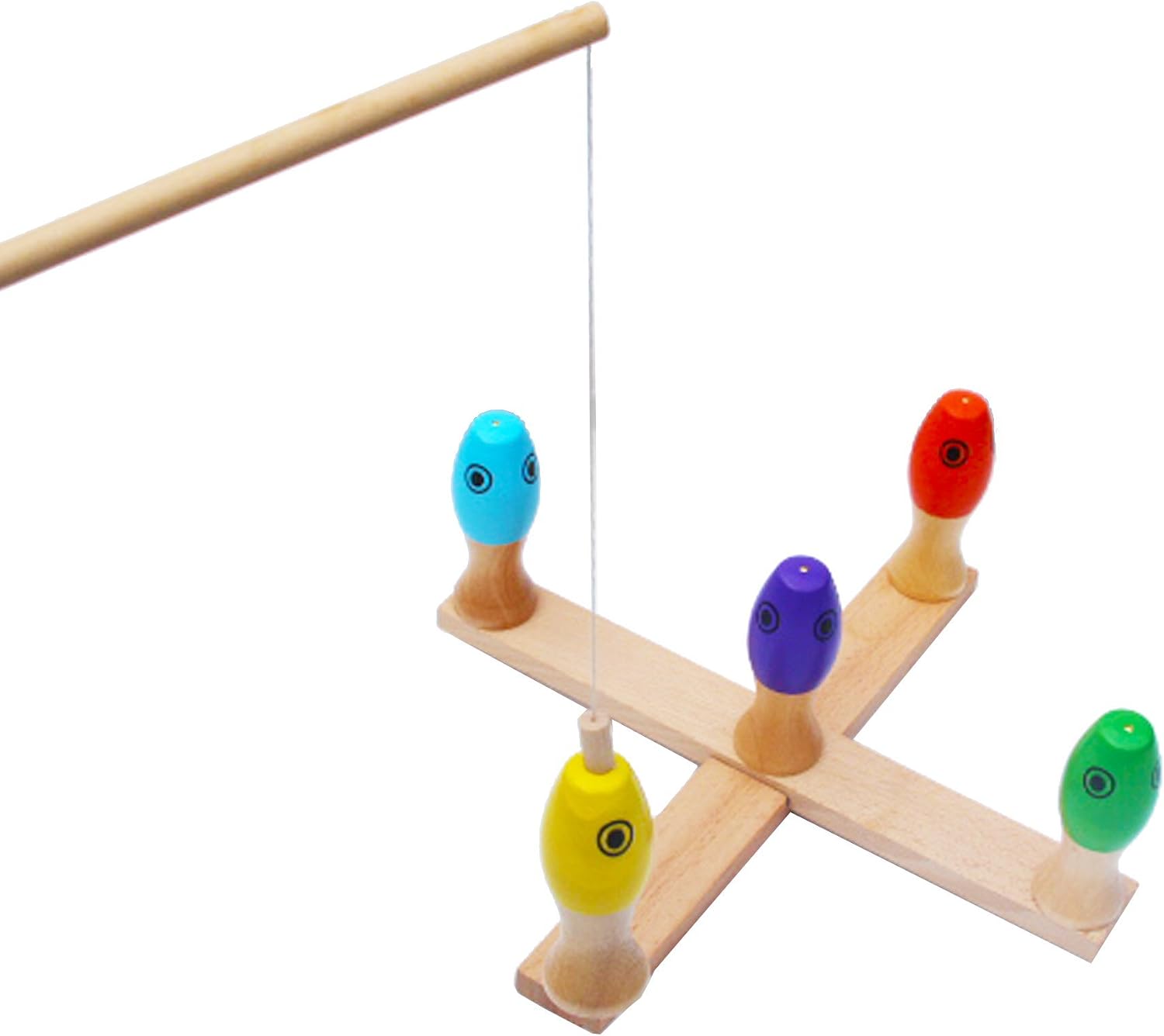 TOWO Wooden Skittles Kids Bowling Game - Magnetic Fishing and Quoits Ring Toss Game 3 in 1 - Activity Wooden Toys for 3 year old - Image 3