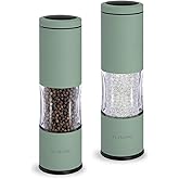 Salt and Pepper Grinder Set with Adjustable Coarseness | Manual Pepper Mill Grinder with Refillable Design | Ceramic Core | K