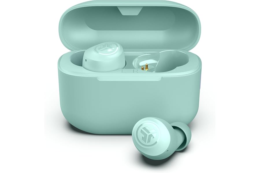JLab Go Air Pop+, True Wireless Earbuds, Bluetooth Earbuds with Microphone, Dual Connect, EQ3 Sound, Mint Green