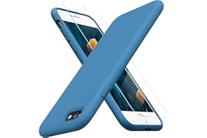 Miracase Ultra Slim Designed for iPhone SE Case 2022(3rd Gen)/iPhone SE 2020 Case(2nd Gen)/iPhone 7 Case/iPhone 8 Case with Screen Protector, Multi-Color Silicone Shockproof Phone Case(Capri Blue)