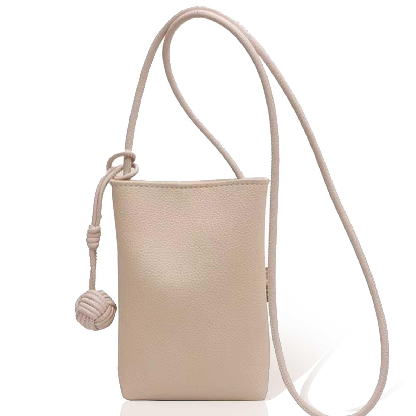 [Lenifas] スマホポーチ ショルダーバッグ レディース スマホポシェット 携帯ポーチ 斜め掛け シンプル レザー調 (サンドベージュ) の商品画像