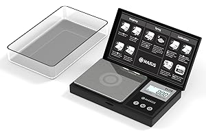 MAXUS Precision Pocket Scale 500g x 0.01g, Digital Gram Scale with Tray, Small Food Scale, Jewelry Scale, Ounces Grains Scale with Backlit LCD