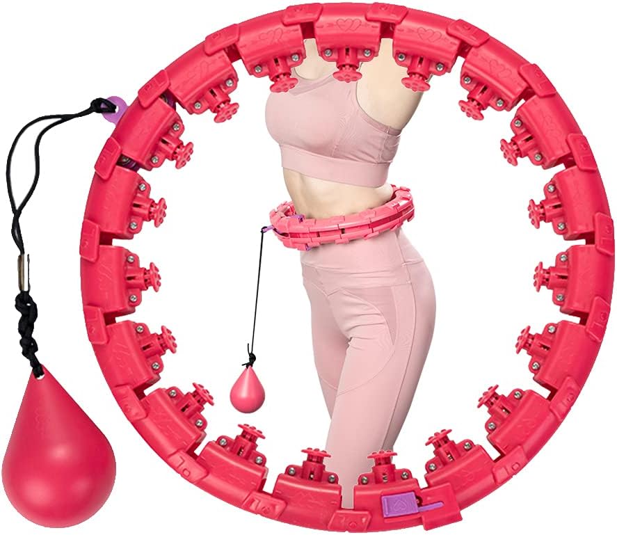 24 Detachable Weighted Hula Hoops Exercise Removable Multiple Assembly Design Professional Fitness Hula Hoop Brings Perfect Figure（Pink） : Sports & Outdoors