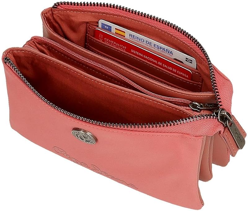 Corin Geldbörse mit DREI Fächern, Rosa, 17,5 x 9,5 x 2 cm, Polyester und PU von Joumma Bags, Rosa, Talla única, Geldbörse mit DREI Fächern
