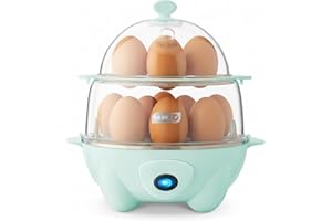 Dash Deluxe Rapid Egg Cooker for Hard Boiled, Poached, Scrambled Eggs, Omelets, Steamed Vegetables, Dumplings & More, 12 Capa