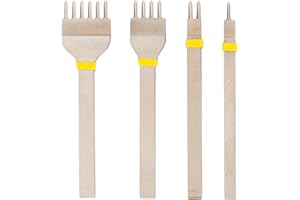 WEAVER LEATHERCRAFT Weaver Leather Supply Diamond Leather Stitching Chisel Set, Precise 4mm Hole Punch, Color-Coded Hole Punch Set for Hand Sewing and Saddle Stitching