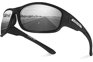 Queshark Polarized Sports Sunglasses for Men and Women Cycling Running Golf Fishing Wrap Around Glasses