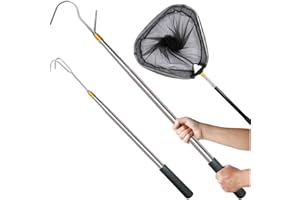 MAUKUDIR Truck Cargo Grabber Truck Bed Accessories, 6 FT Grabber Tool Heavy Duty Telescoping Pole with Two Hooks and a Net, Multifunctional Pickup Truck Accessories Truck Grabber Reach Tool