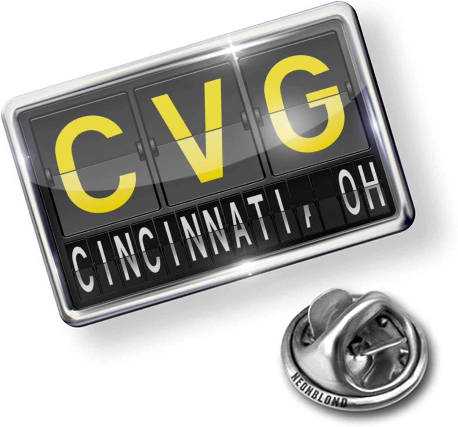 Pin Cvg Airport Code For Cincinnati Oh Lapel Badge Neonblond Amazon Ca Jewelry