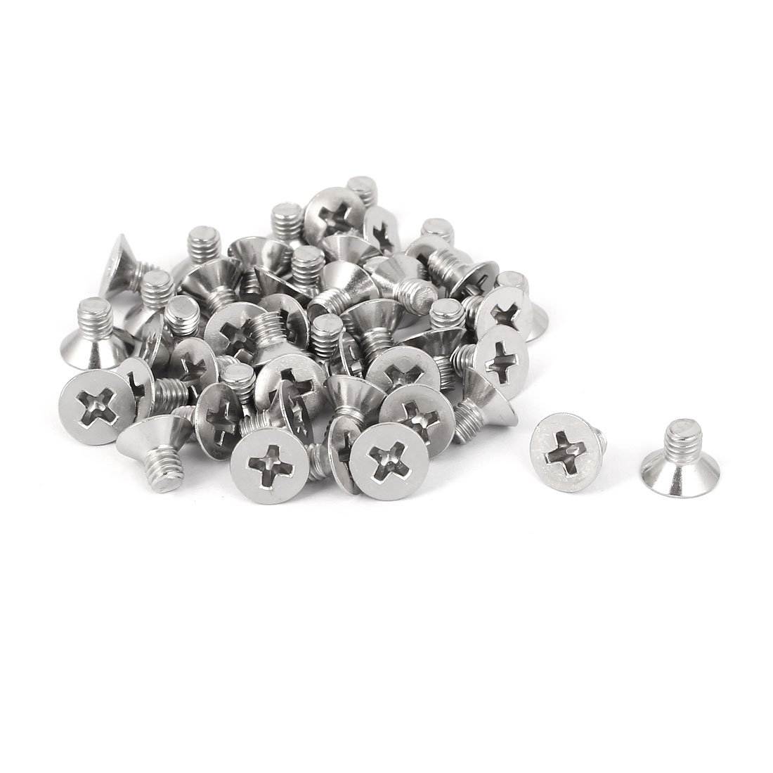 Sourcingmap M4x6mm 316 Stainless Steel Countersunk Phillips Machine Screws Bolts 50 Pcs