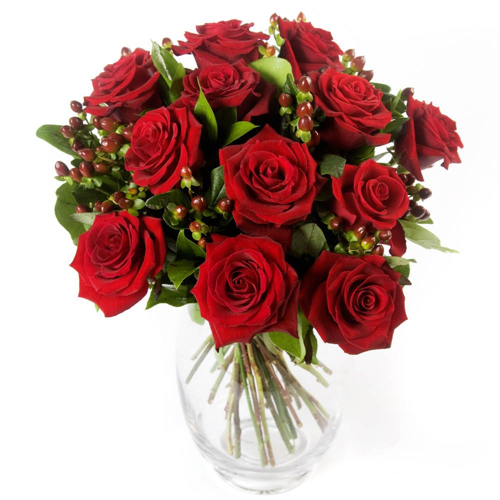 Clare Florist Dozen Red Roses Fresh Flower Bouquet - Gorgeous Red Roses Beautifully Arranged and Delivered Direct to Your Door