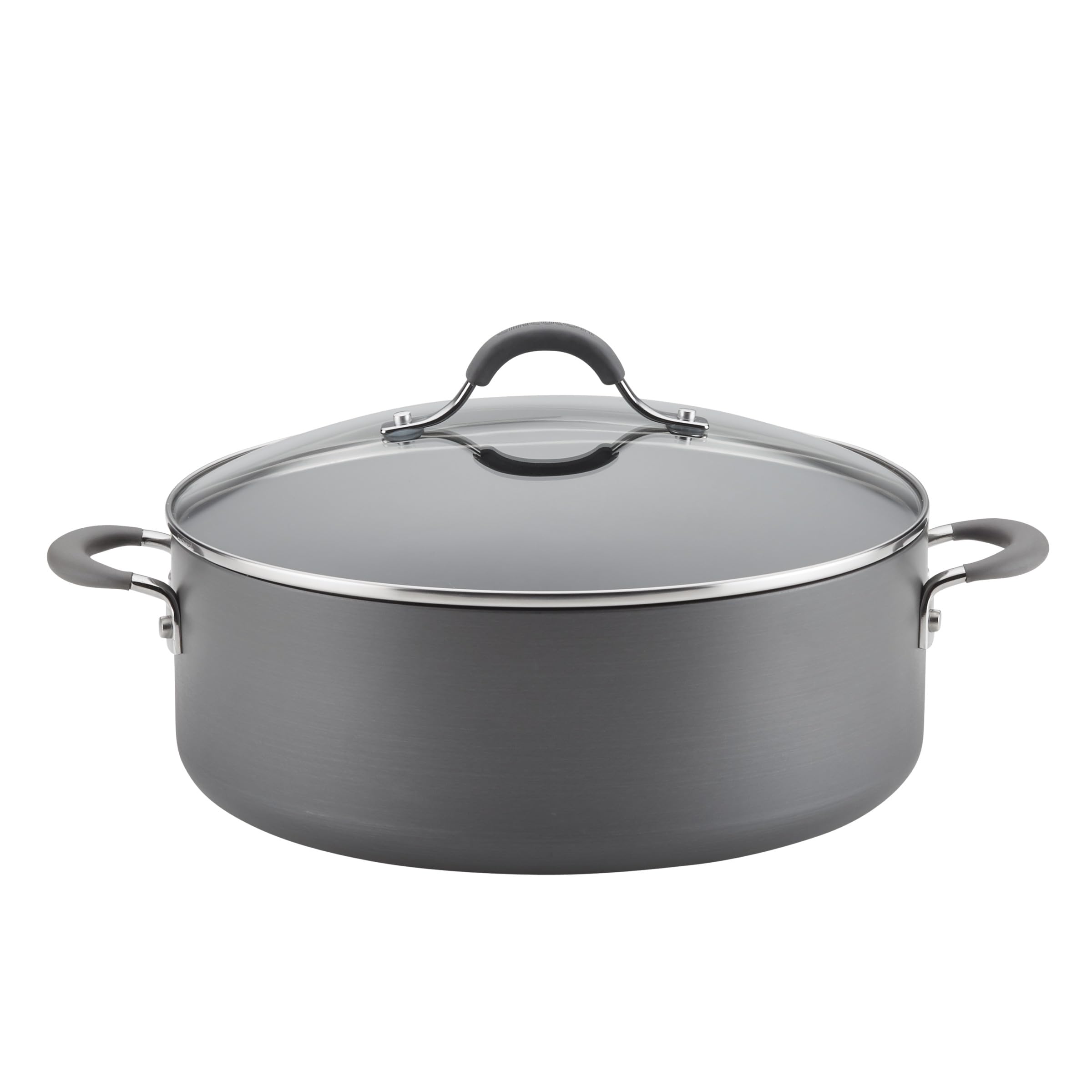 Photo 1 of Circulon 83908 Radiance Hard Anodized Nonstick Stock Pot/Stockpot with Lid - 7.5 Quart, Gray