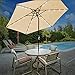 Sorbus LED Outdoor Umbrella, 10 ft Patio Umbrella LED Solar Power, with Tilt Adjustment and Crank Lift System, Perfect for Backyard, Patio, Deck, Poolside, and More (Solar LED - Beige)