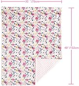 CREVENT Floral Baby Blanket 75x100cm Dotted Backing Soft Plush Receiving Crib view 5