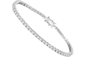 LGYIC Tennis Bracelet for Women|3MM Cubic Zirconia|18K White/Yellow Gold Plated Bracelets|4-Prong-Setting CZ