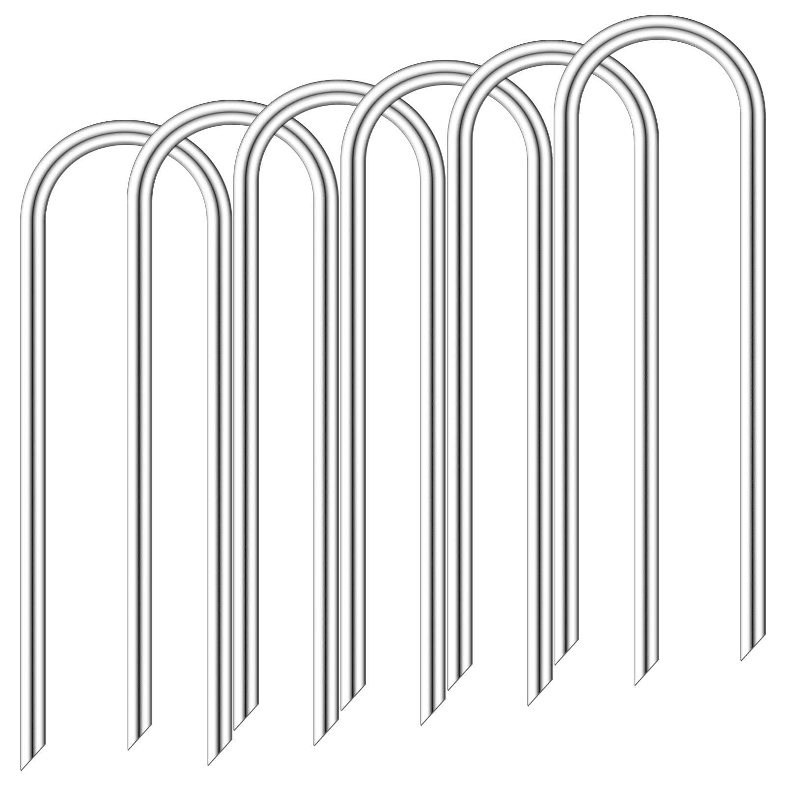 LOYUDEQIU Trampoline Stakes High Wind, Heavy Duty Trampoline Anchors Kit, Galvanized Steel Trampoline Tie Down Anchor Kit (U Type 6pcs) — image 1