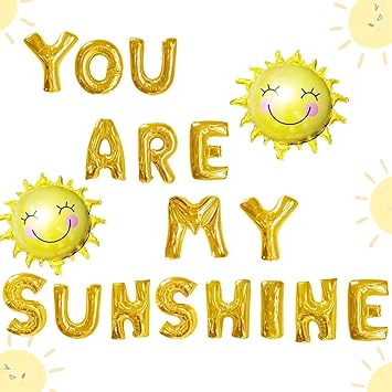 Jevenis 18 Pcs You Are My Sunshine Balloons Sun Balloons You Are
