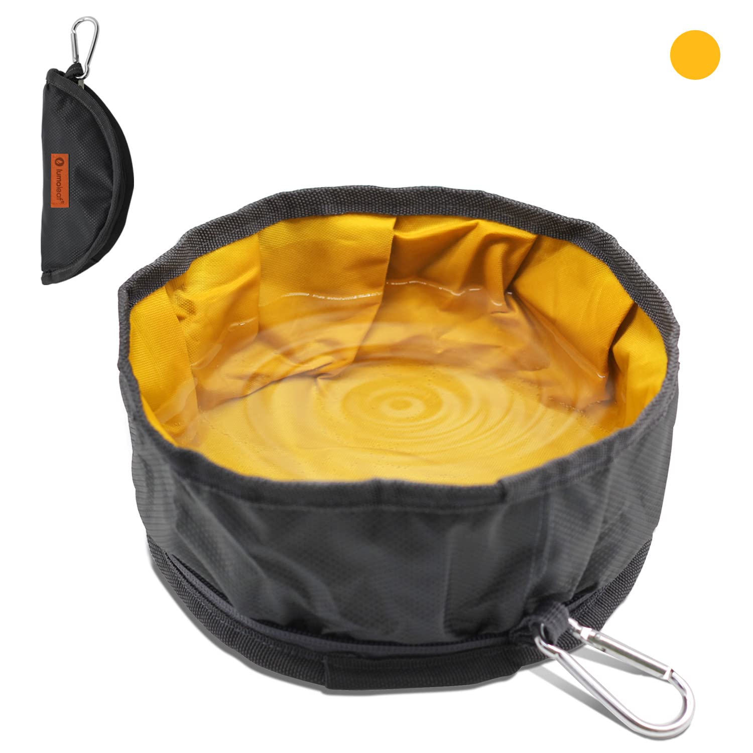 LumoLeaf Collapsible Travel Dog Bowl, Portable Large Feeding Bowl for Pet Cat, Lightweight, Sturdy, Food Water Drinking Bowl With Carabiner for Traveling Hiking Activity (Single 2L)