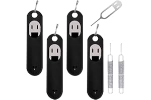 IOUALEY 6 Pack SIM Card Removal Tool, Sim Card Tray Opening Tool Eject Pins Needle Opener Ejector Compatible with All iPhone Apple iPad HTC Samsung Galaxy Cell Phone Smartphone Watchchain Link Remover, Black