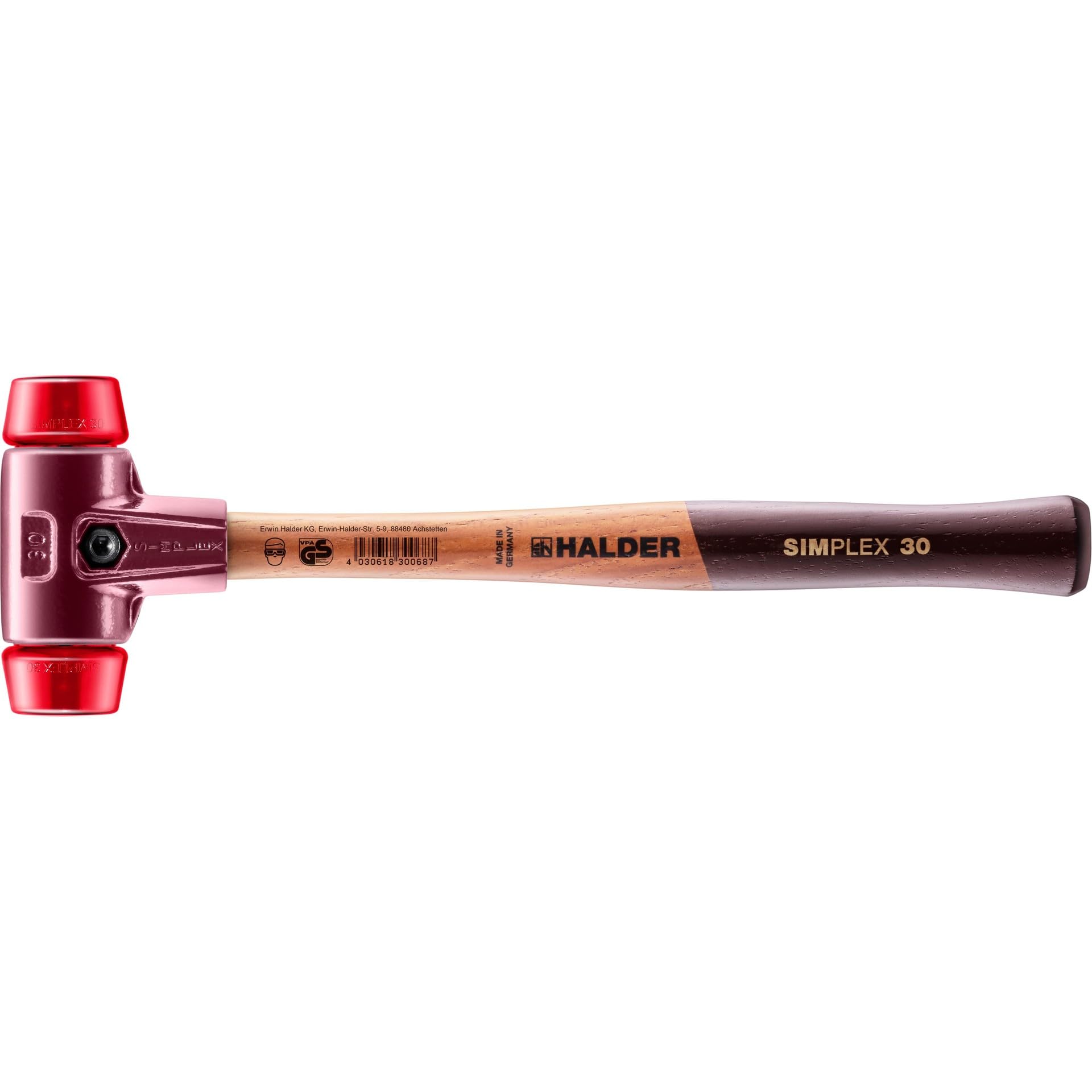 Halder 3006030 "Simplex" Soft-Face Plastic Mallet, Multi-Colour, 30 mm