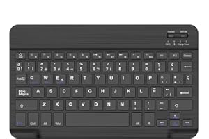 SENGBIRCH - Teclado Bluetooth en Español (Incluye Ñ) - Teclados para iOS, iPad Pro, iPad Air, Mac, Tabletas Android Samsung Galaxy, Xiaomi PAD 5, Huawei, Lenovo (Negro)