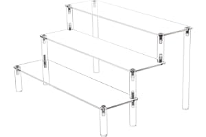 ihomecooker 3 Steps Clear Acrylic Display Riser Cupcake Stand Display for Decoration and Organizer
