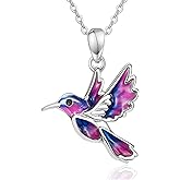 Dreamboat Hummingbird Bird Pendant Necklace for Women 925 Sterling Silver Jewelry Gifts for Hummingbirds Lovers