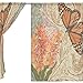 SEULIFE Window Sheer Curtain Vintage Flower Animal Butterfly Voile Curtain Drapes for Door Kitchen Living Room Bedroom 55x84 inches 2 Panels