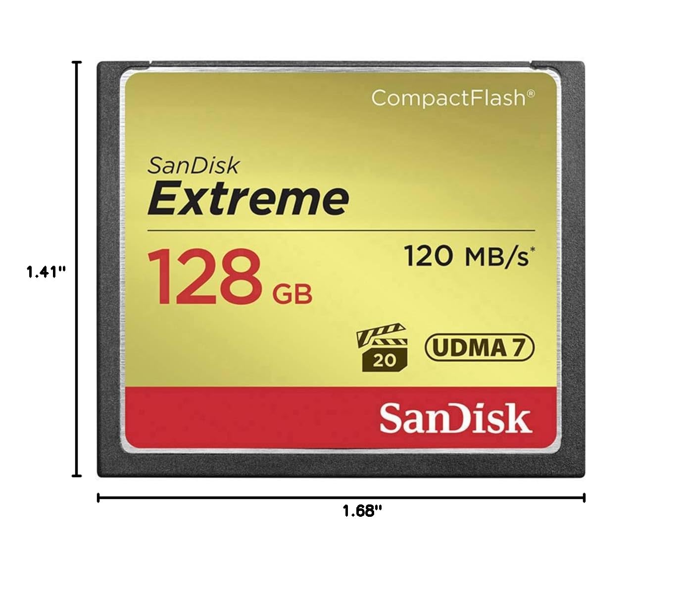 SanDisk 128GB Extreme CompactFlash Memory Card UDMA 7 Speed Up To 120MB/s - SDCFXSB-128G-G46